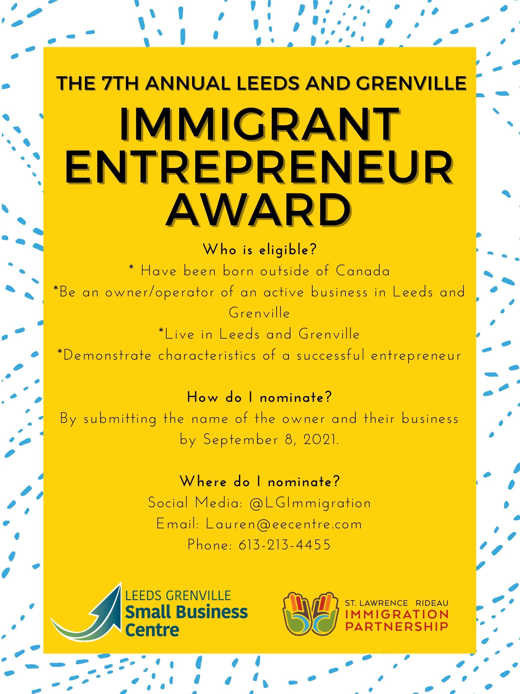 Immigrant Award poster 2021